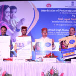 The Union Minister for Health & Family Welfare, Shri J.P. Nadda unveiling the communication material at the launch of the pneumococcal conjugate vaccine (PCV) in the Universal Immunization Programme (UIP) of the country, at Mandi, Himachal Pradesh on May 13, 2017.